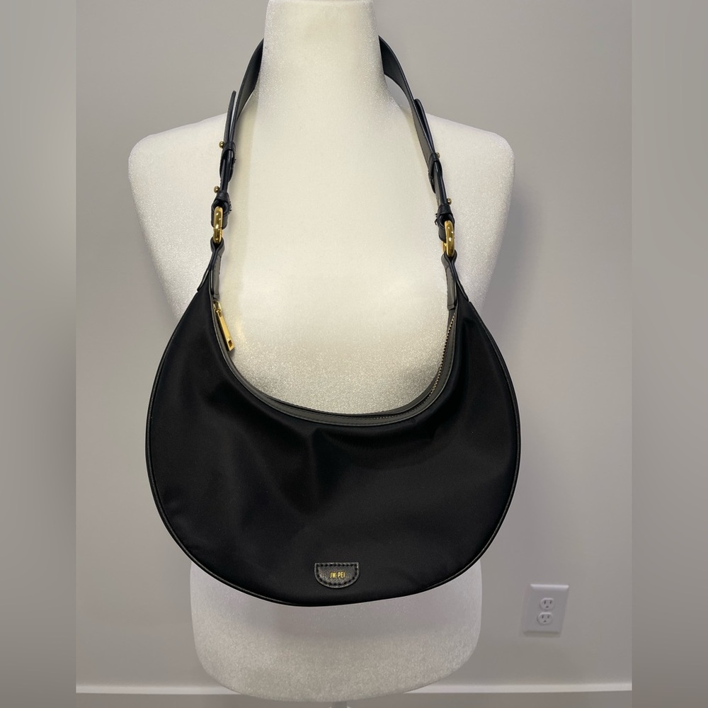 JW PEI Carly Nylon Saddle Bag with Gold Hardware.
